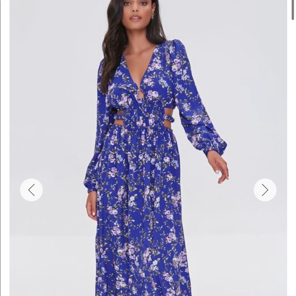 Floral blue maxi dress